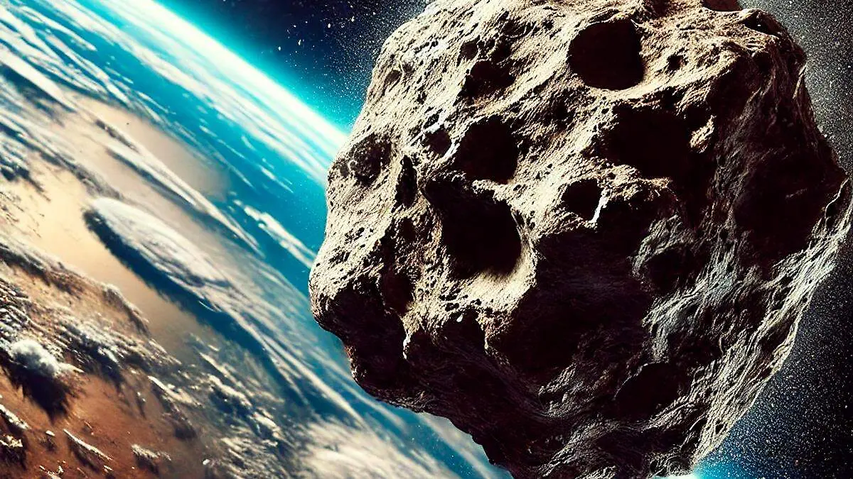 Asteroide acercándose a la Tierra